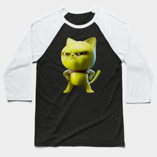 Lemon Cat-Color Sketch Baseball T-Shirt